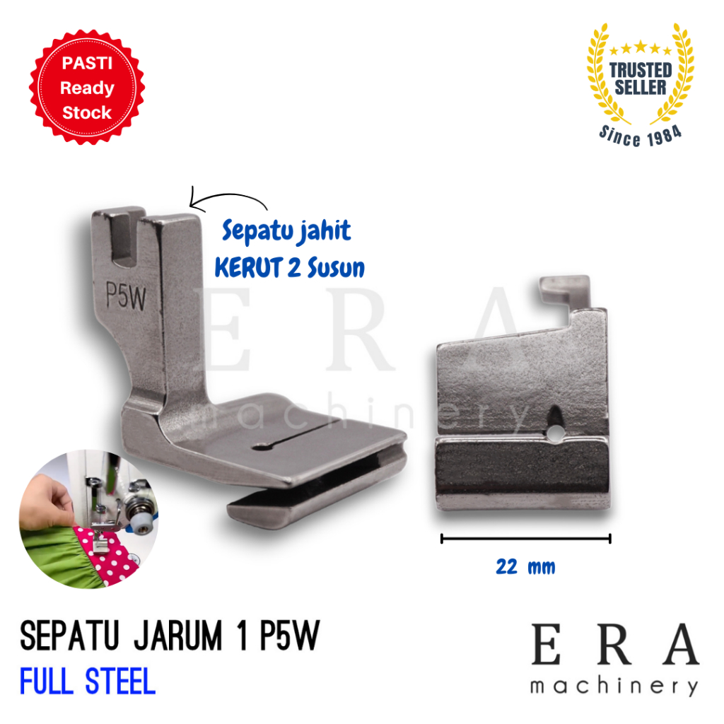 Sepatu KERUT 2 Susun P5 / P5W / P50 Top Ply Joining / presser foot Ruffle / joining Shirring / Gathe