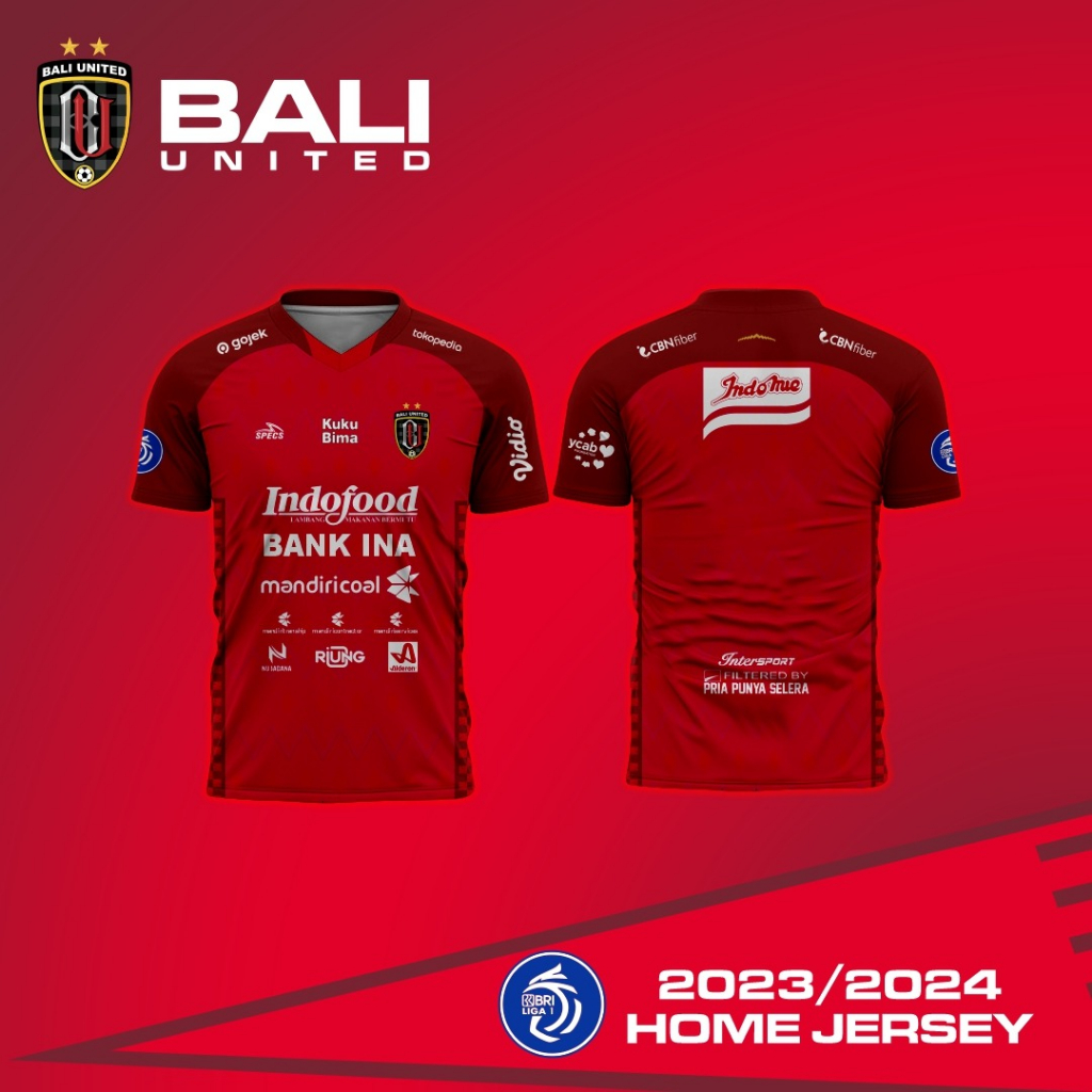 JERSEY BAJU BOLA BALI UNITED HOME DAN HITAM GOLD 2023/24