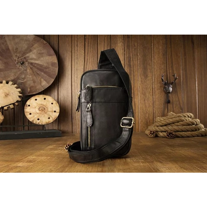 Tas Kulit Asli Pria Selempang Original - Sling Bag Kulit Asli - Tas Pria