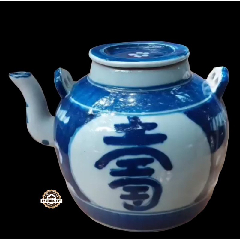 Teko blue & white dinasti qing