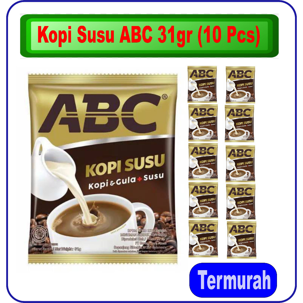 

Kopi Susu ABC 31gr | ABC Kopi Susu (10 Sachet / Renceng)