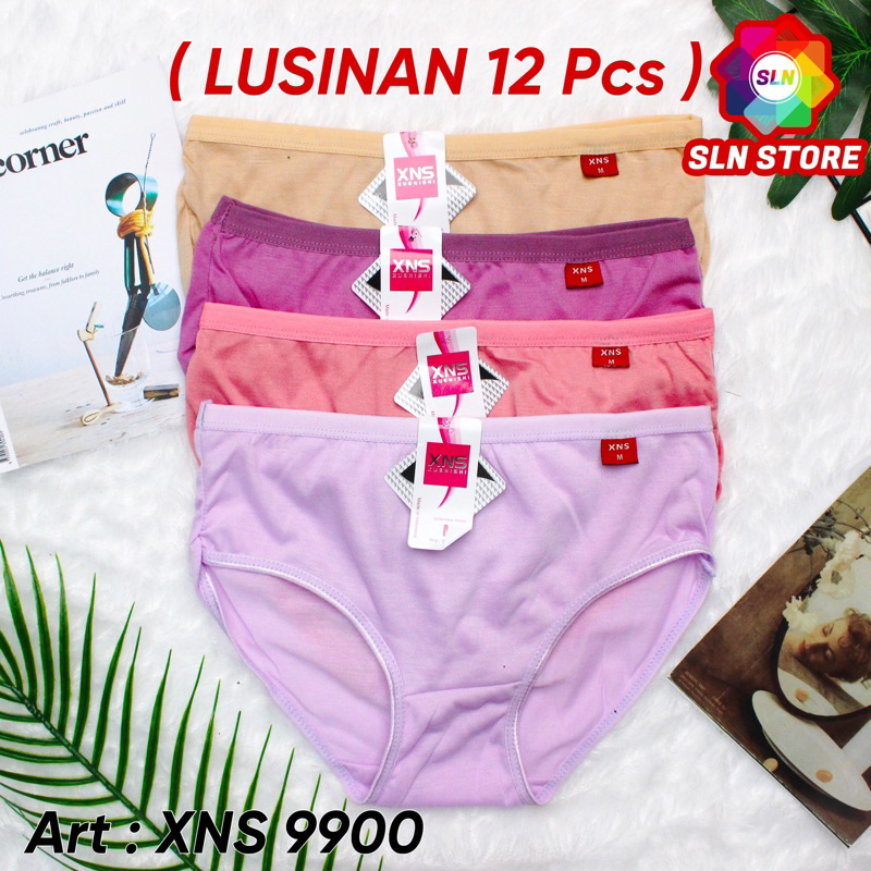 (12 Pcs) Celana Dalam Wanita Dewasa XNS CD Perempuan Grosir Lusinan XNS 9900