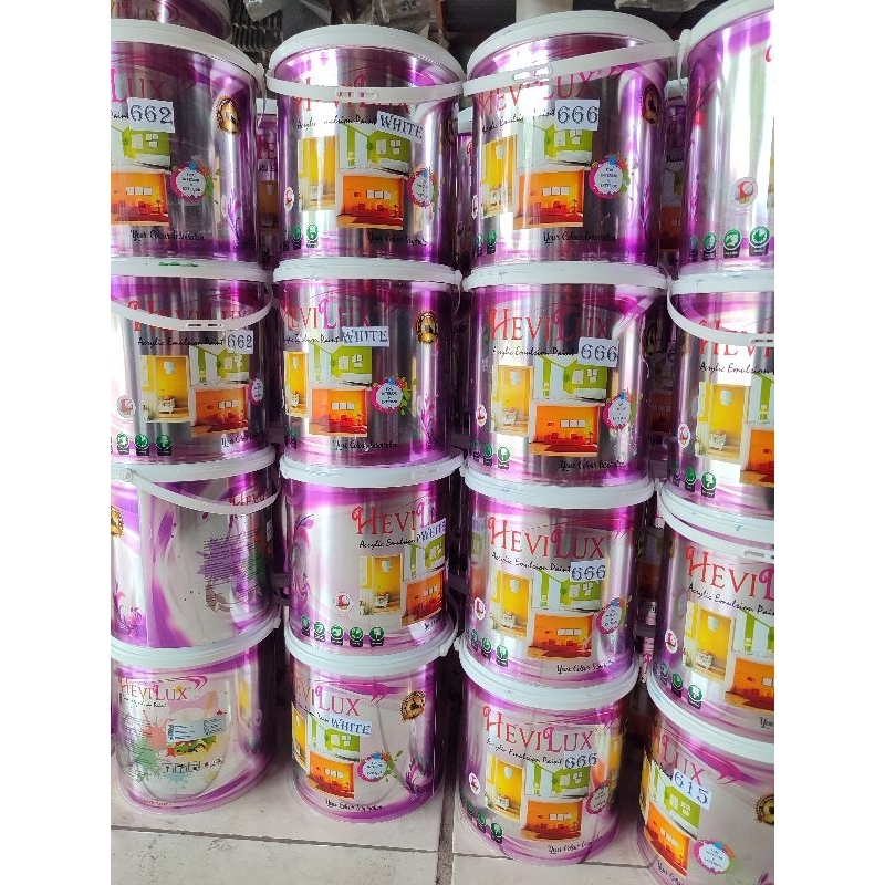 CAT TEMBOK HEVILUX GALON 5KG / CAT RUMAH LUAR &DALAM ETALASE #1