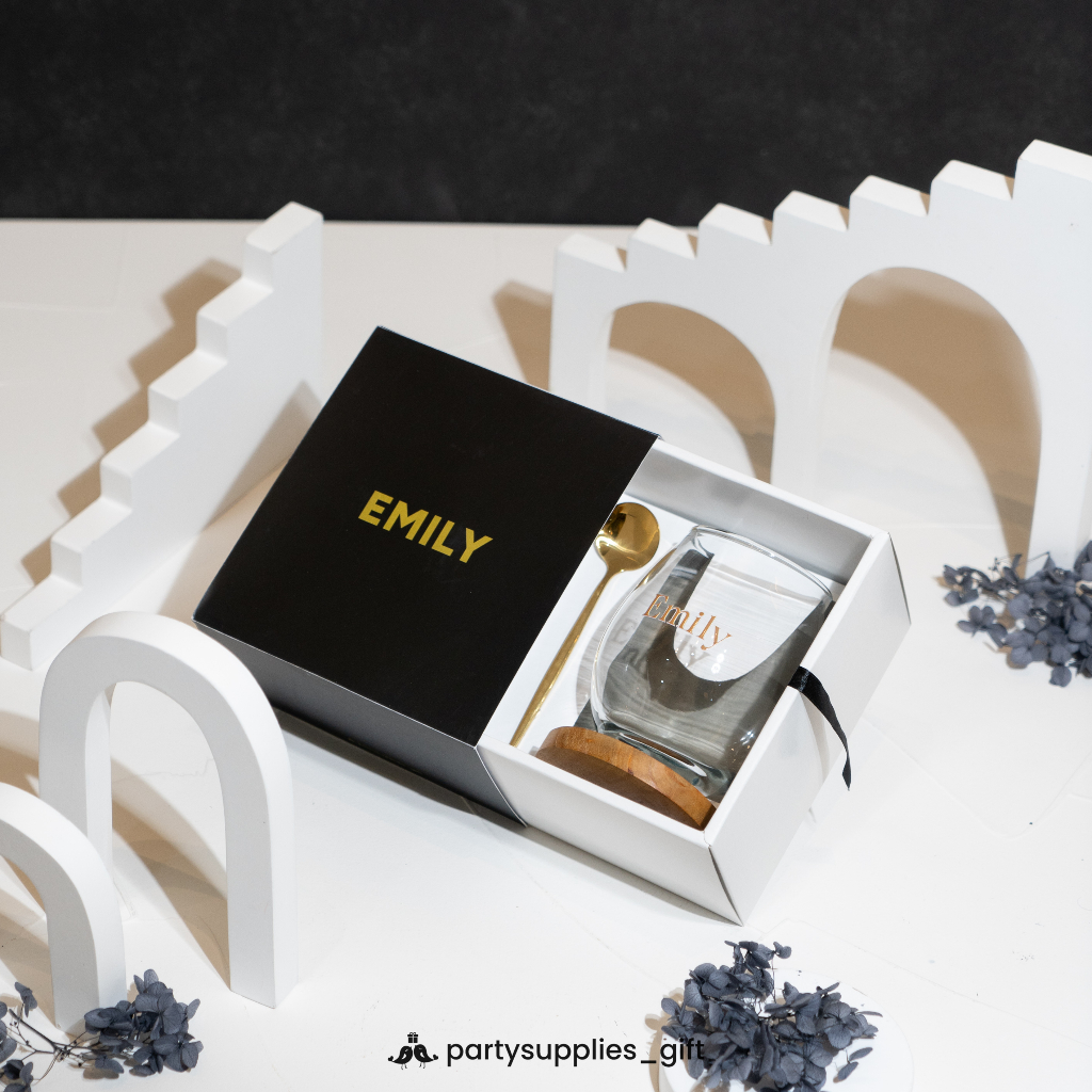 

SET NOIR GLASS HAMPERS GIFT SET BIRTHDAY GRADUATION WEDDING