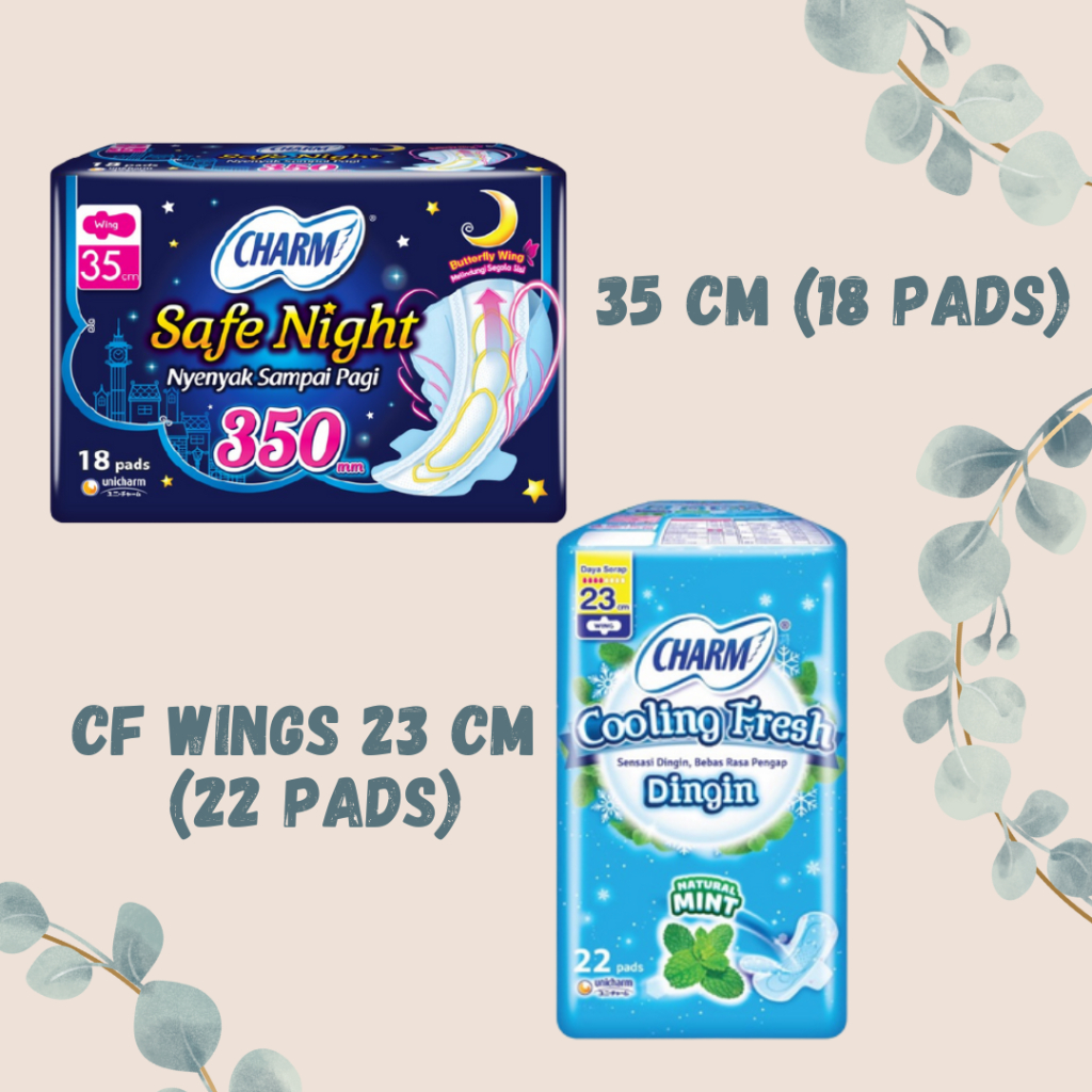 Bundle Hemat Pembalut Charm 35 cm 18 pads dan Pembalut Cooling Fresh 23 cm 22 pads