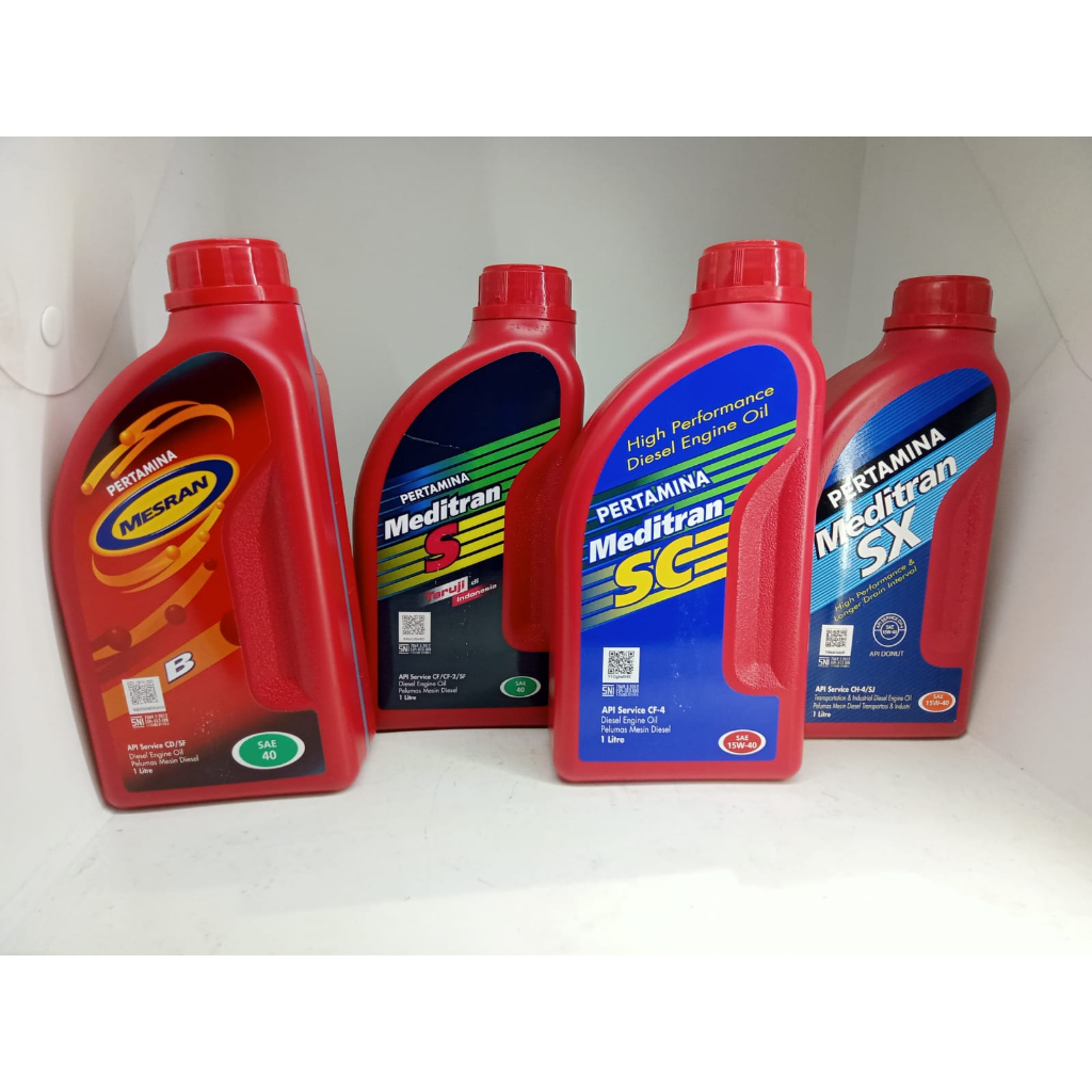 Pertamina Mesran & Meditran Pelumas Mesin Diesel Kemasan isi 1 Liter , Mesran B40 , Meditran S , Med