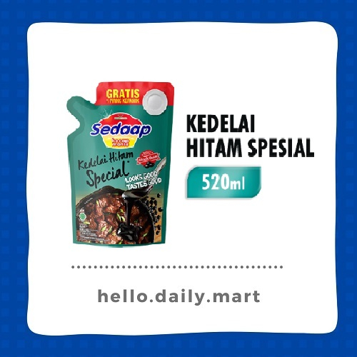 

SEDAAP SEDAP Kecap Manis Kedelai Hitam Spesial Pouch 520ML TANPA PIRING - per biji