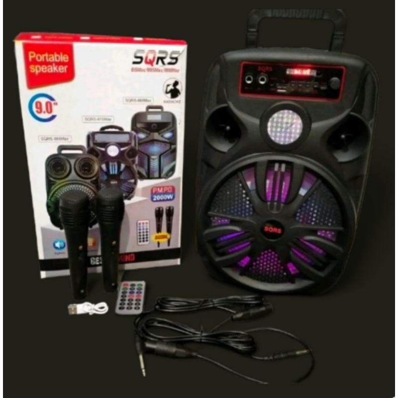 SPEAKER AKTIF SQRS-885 & 815 Bluetooth SPEAKER MULTIMEDIA 9inch + 2 MICROPON