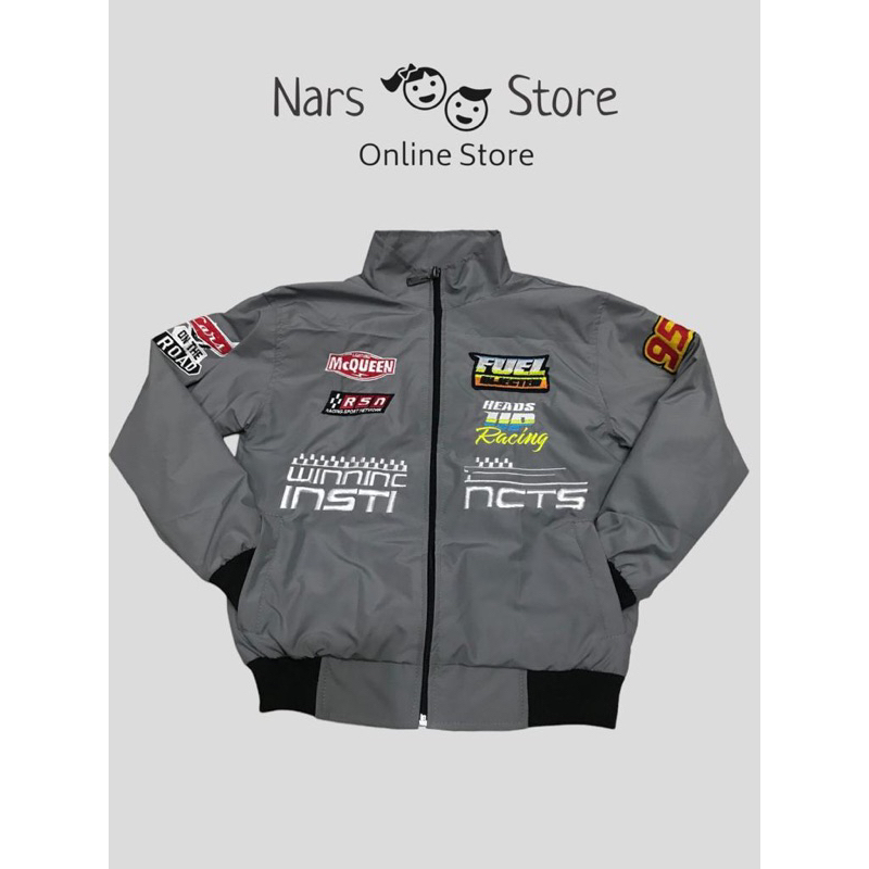 jaket anak nascar abu