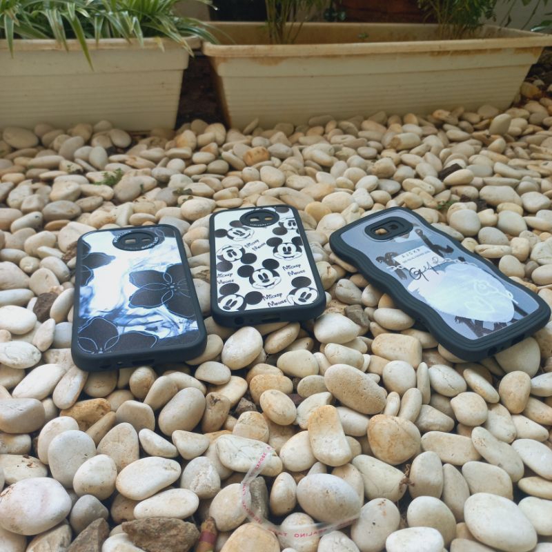 Case Samsung Galaxy J4 Plus J4+ Softcase Gelombang Oval Black Motif Love Mickey Mouse Samsung SM-J41