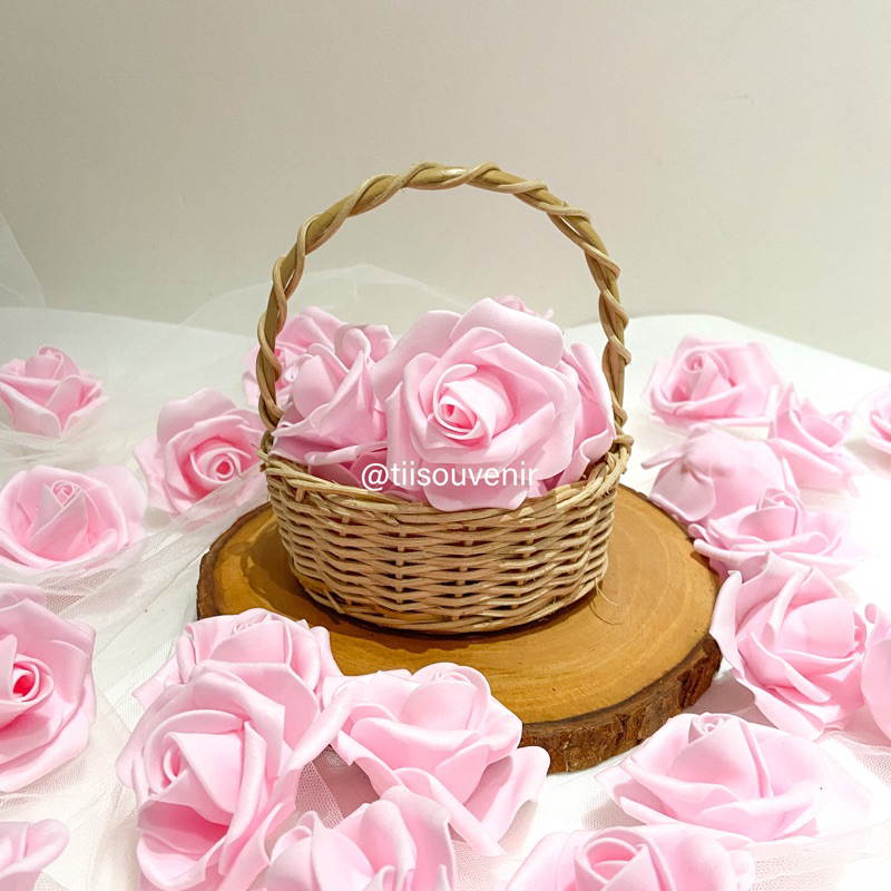 10 PCS BUNGA SPONS MAWAR BESAR 6-7 CM ARTIFICIAL HIASAN BACKDROP