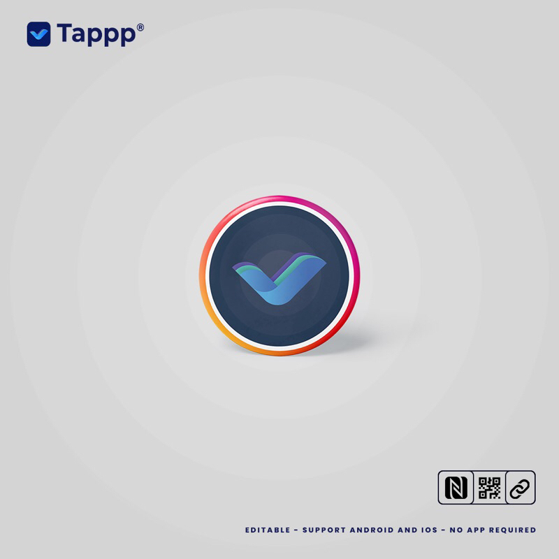 

Tappp/Smart Tag/Kartu Nama NFC/Kartu Nama RFID/Kartu Nama Bentuk Coin