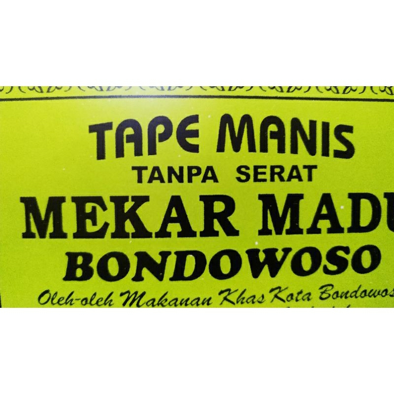 

Tape manis madu tanpa serat lembut asli 100 % kota tape bondowoso
