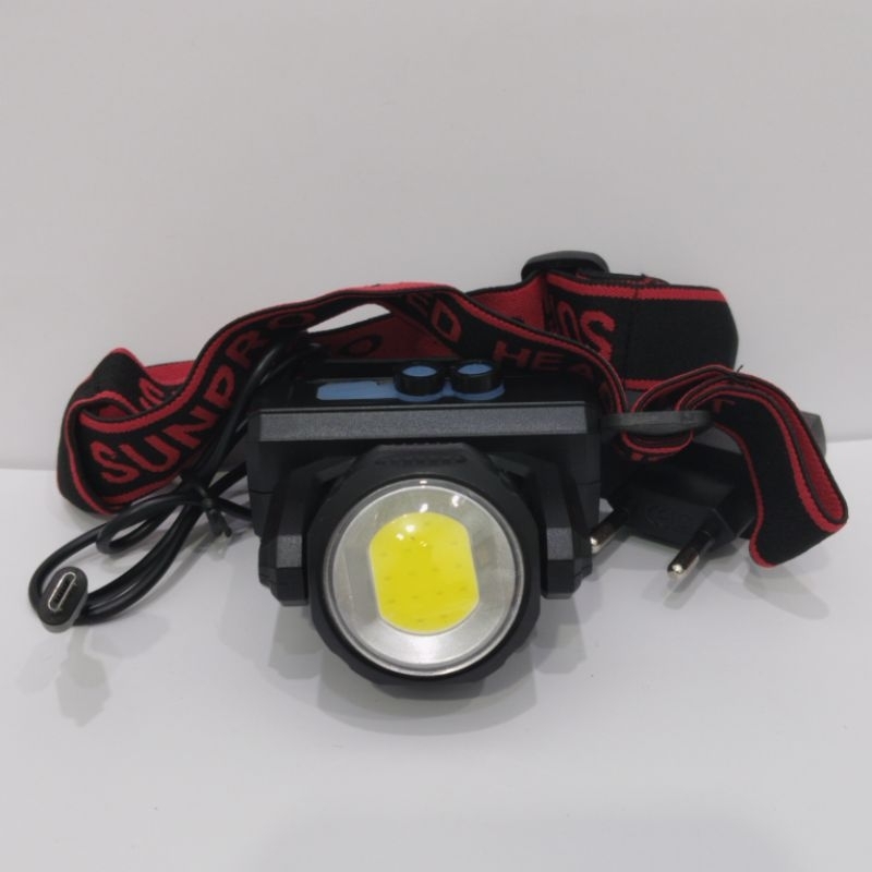 SUNPRO S-2186 Senter Kepala / Headlamp LED 7W 2 Mata Rotate ORIGINAL