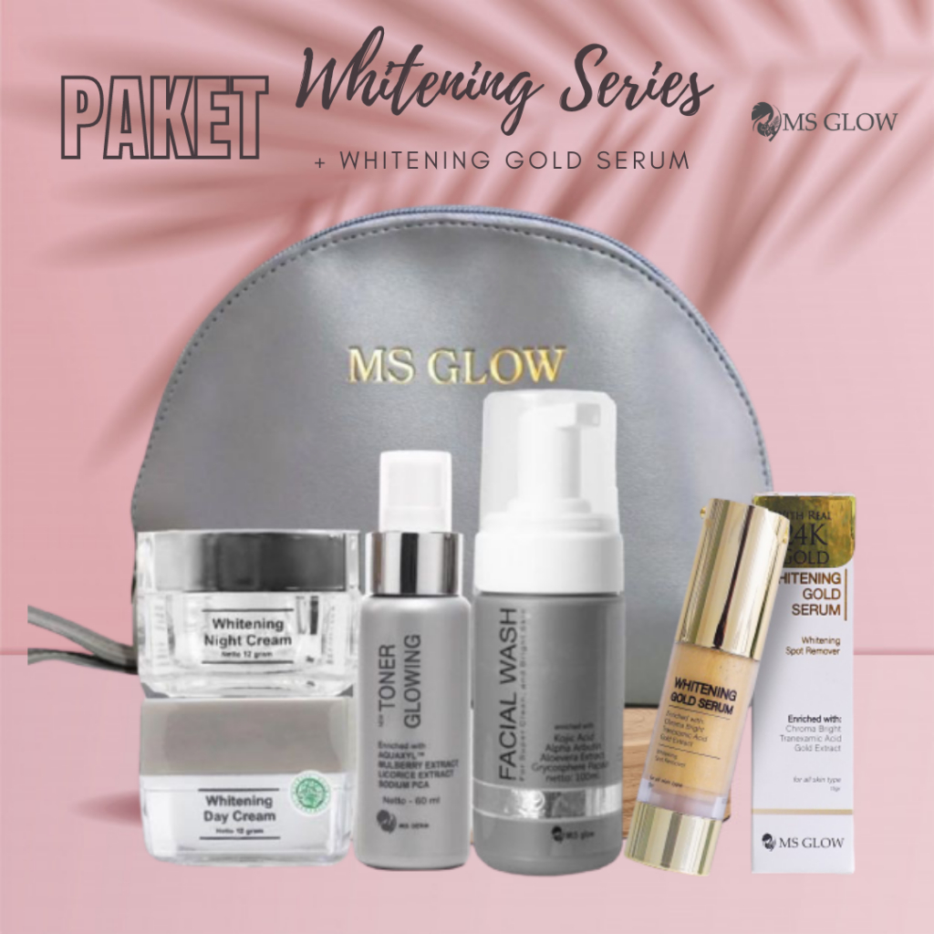 Ms Glow Paket Whitening + Serum Gold Ms Glow Bpom