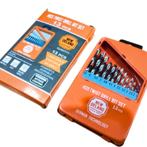 MATA BOR BESI SET ISI 13PCS BENZ/DRILL BITS / MATA BOR BESI SET/MATA BOR BESI METAL KAYU SET 1,5 - 6