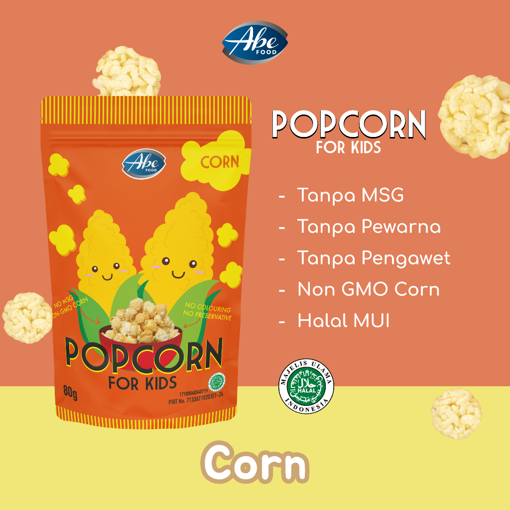 

Bella Belli Abe Food Popcorn For Kids/Snack Anak Sehat/ Cemilan Anak/ Popcorn Anak
