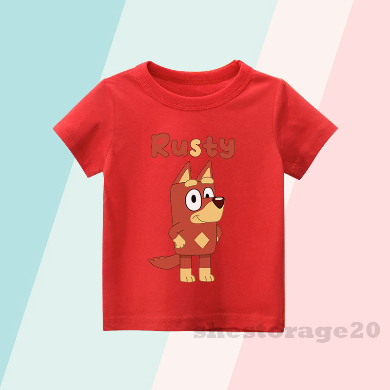 BAJU ANAK KAOS ANAK KARAKTER KARTUN BLUEY RUSTY