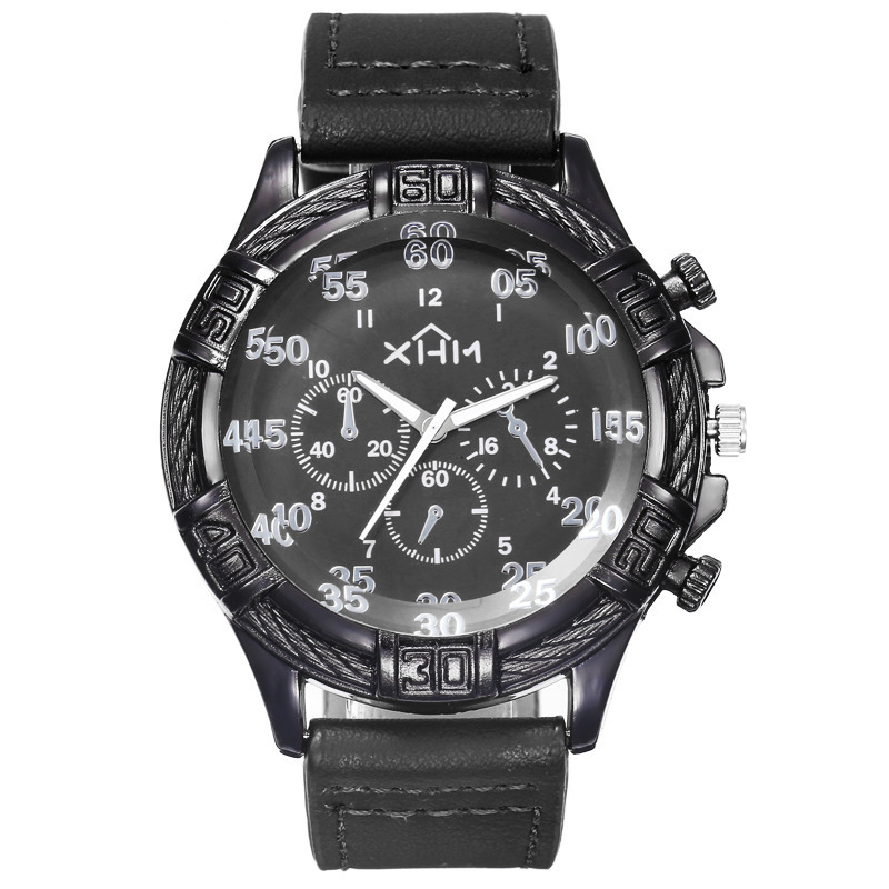 JAM TANGAN PRIA PREMIUM KULIT ANTI AIR LAKI DEWASA SIMPLE ELEGANT HITAM JAM133B5 QUARTZ KEREN COWOK 