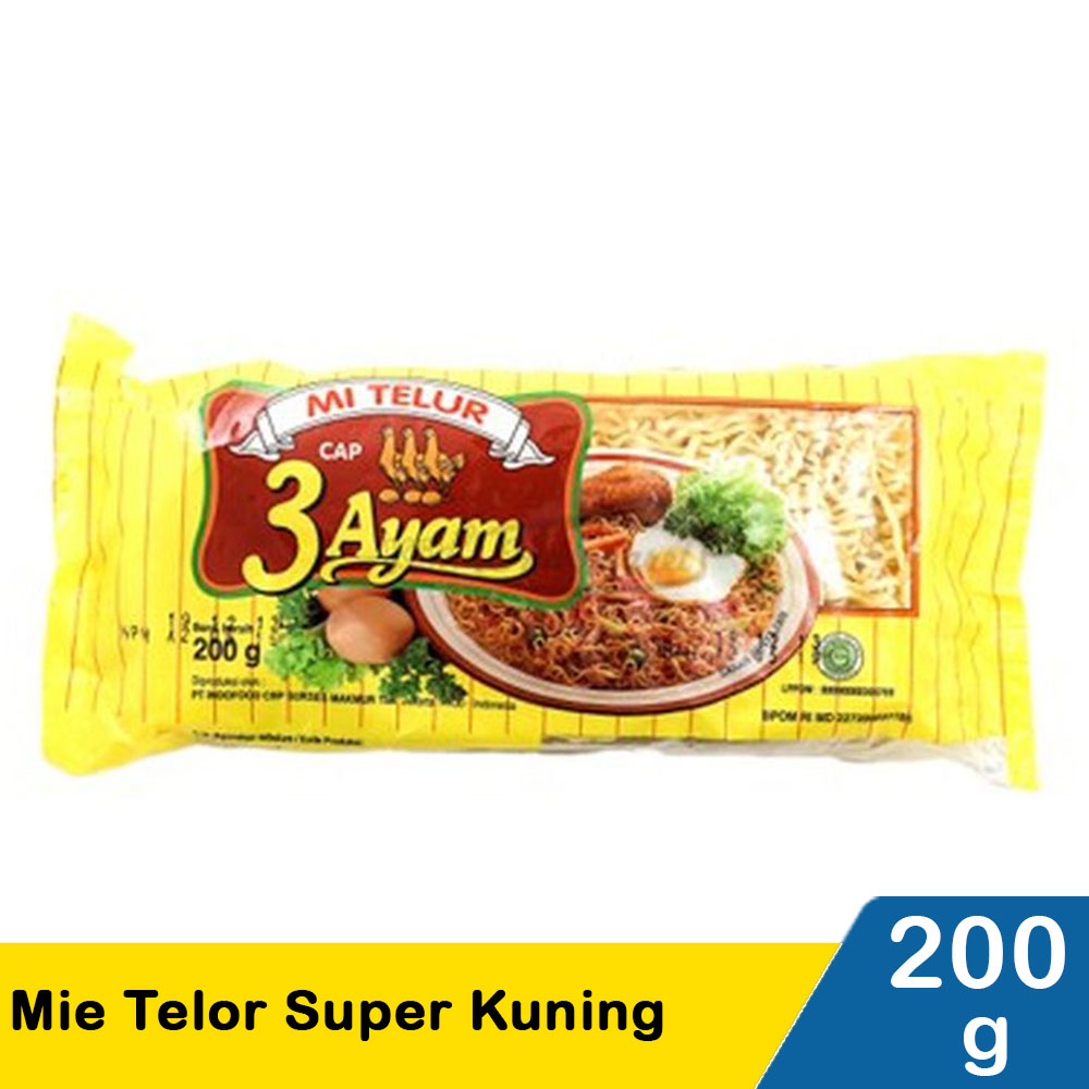 

Mie telur cap 3 ayam 200 gr / Mie Tiga Ayam