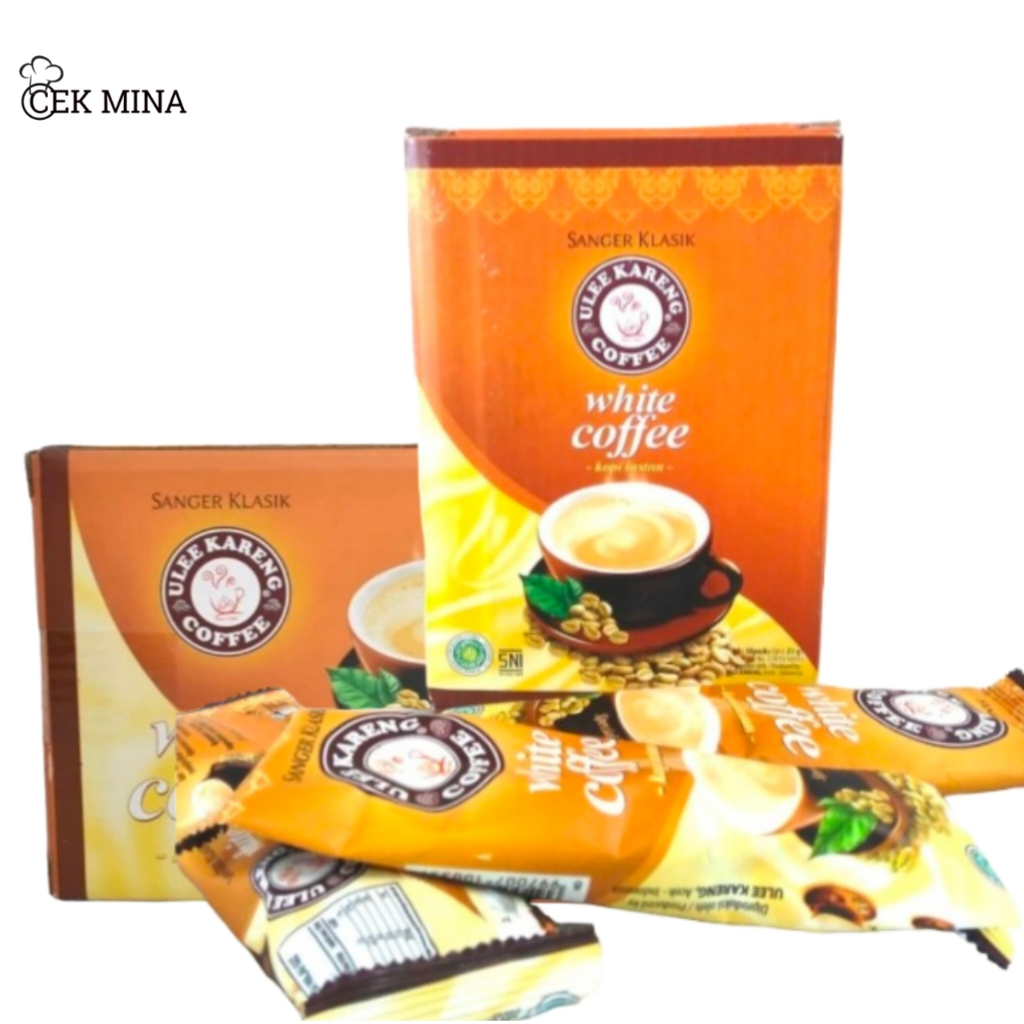 

Kopi Aceh Ulee Kareng sachet white coffee 3 in 1 Kotak isi 10 sachet