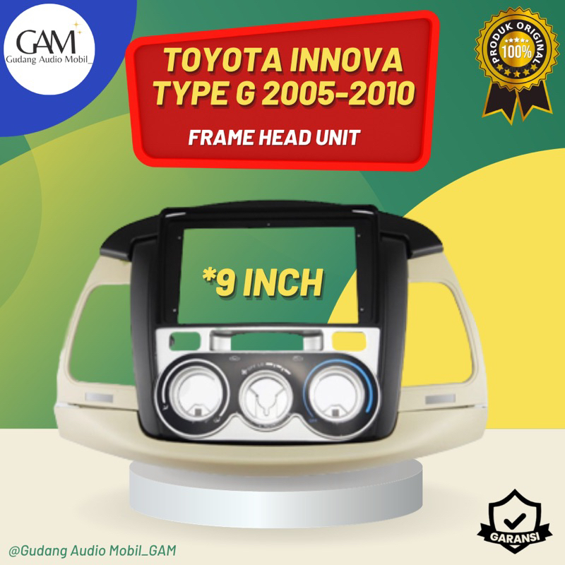 FRAME HEAD UNIT ANDROID 9 INCH TOYOTA INNOVA 2005 - 2010
