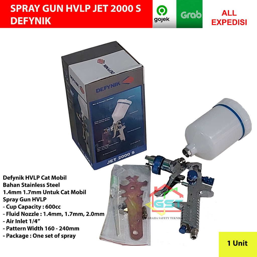 DEFYNIK spray gun HLP JET 2000 / spet deco / stainless steel / cat mobil