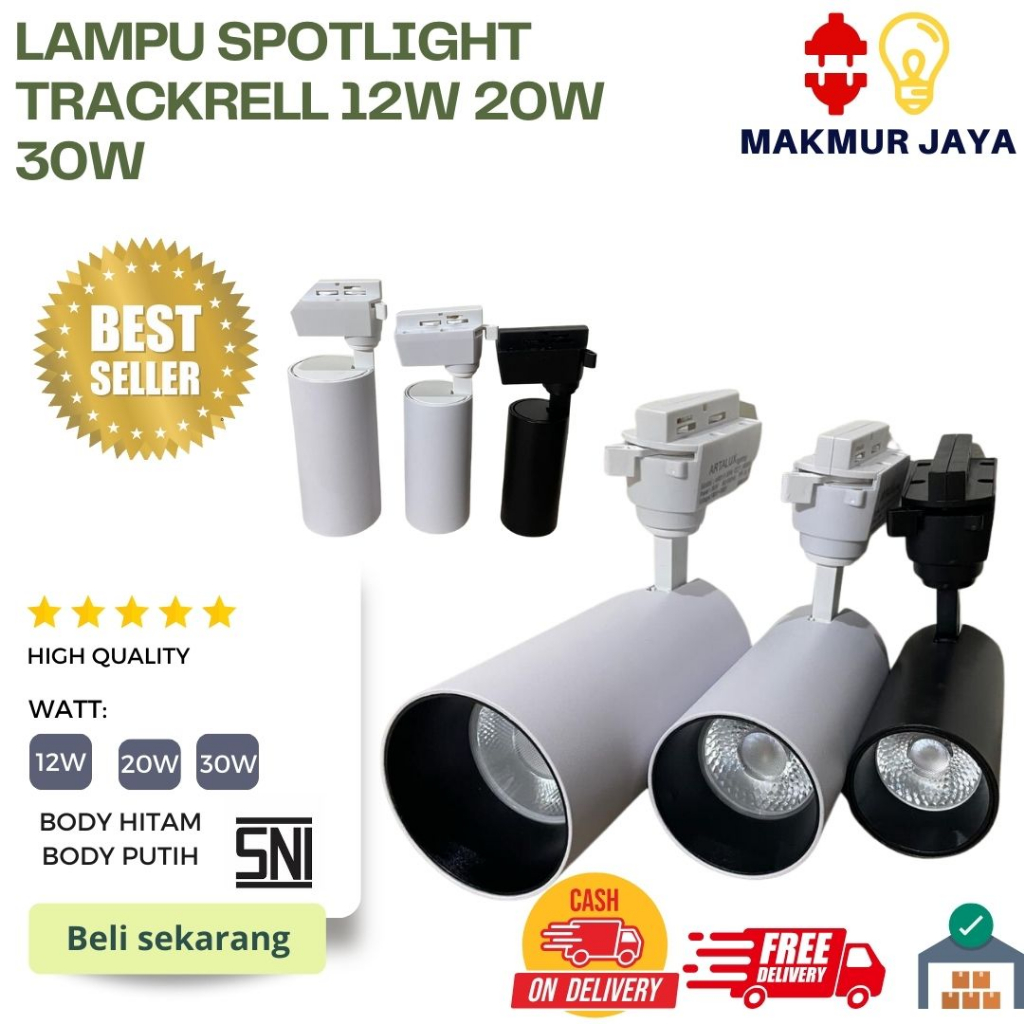 LAMPU SPOTLIGHT  TRACKRELL 12W 20W 30W /  LAMPU SOROT RELL TRACK LED SPOTLIGHT TRACK LIGHT