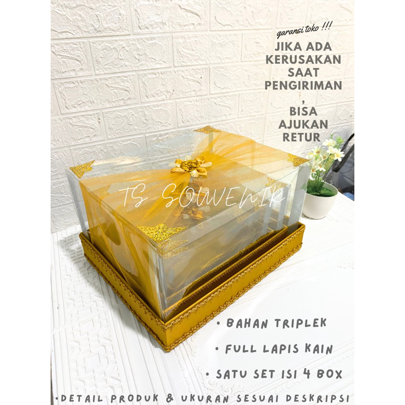 

Kotak hantaran / kotak seserahan / box hantaran mika tile 1 set gold