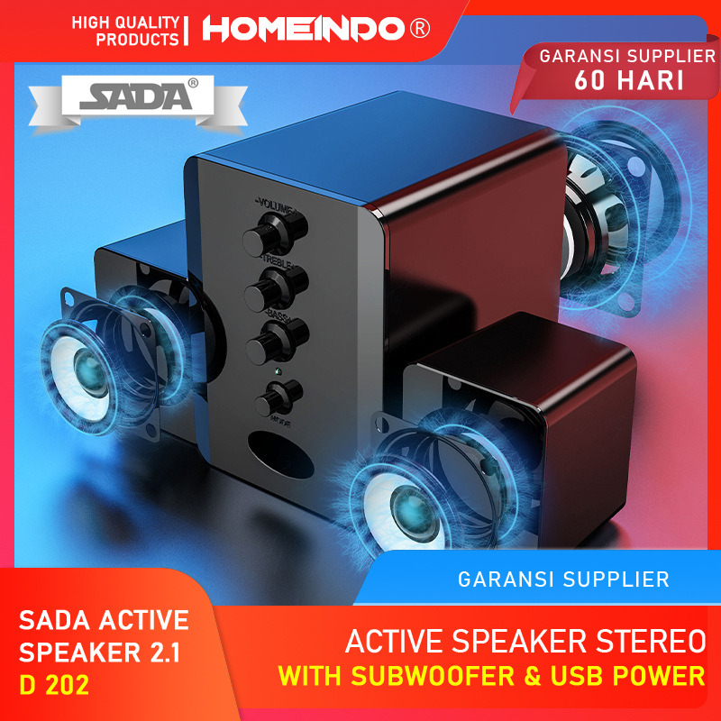 Speaker Laptop Komputer PC Bass Speker Spiker Laptop Satelit SADA D202