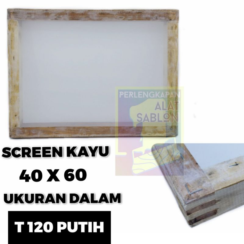 SCREEN KAYU SABLON UD 40X60 T120 PUTIH