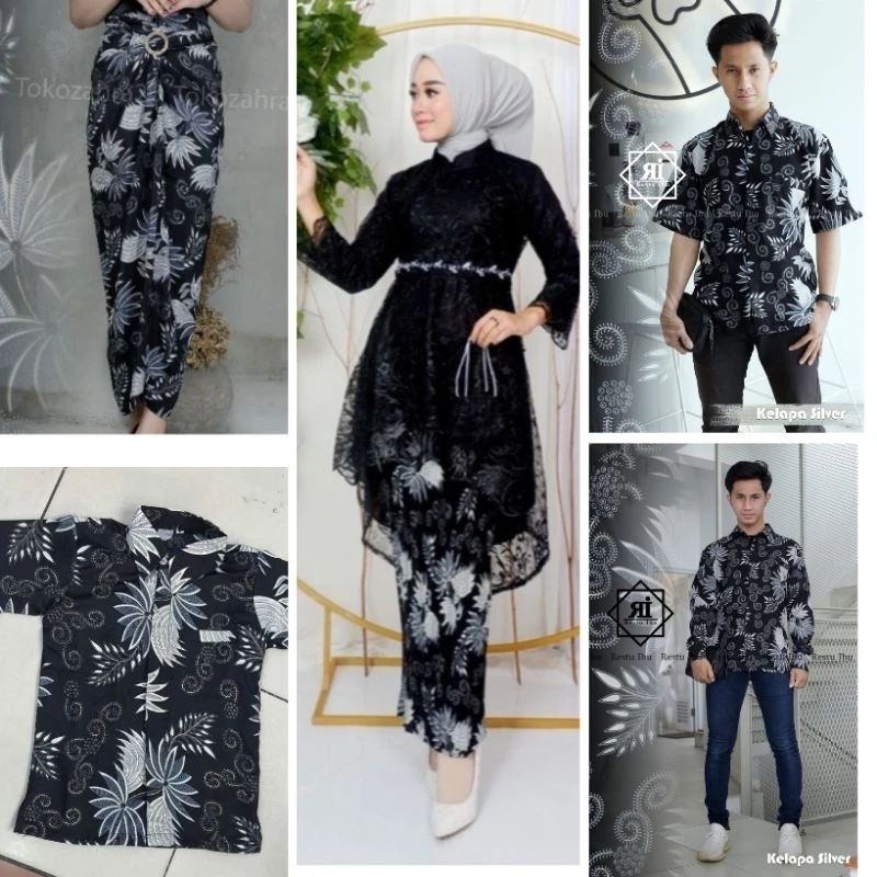 Couple Kebaya set Aurora lesty • kebaya set keluarga • Kebaya Lesti Modern keluarga