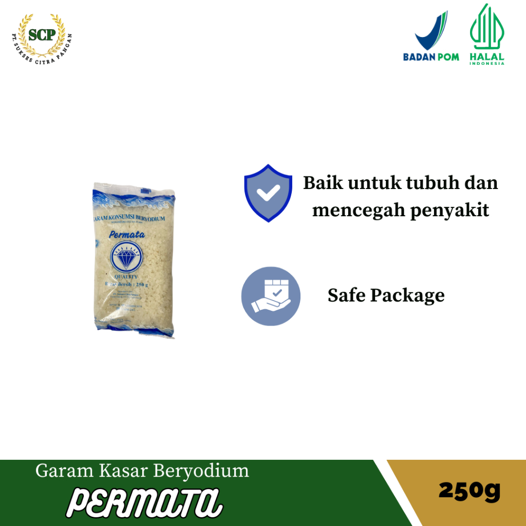 

Garam Kasar Beryodium Permata 250gr (KHUSUS GROSIR)