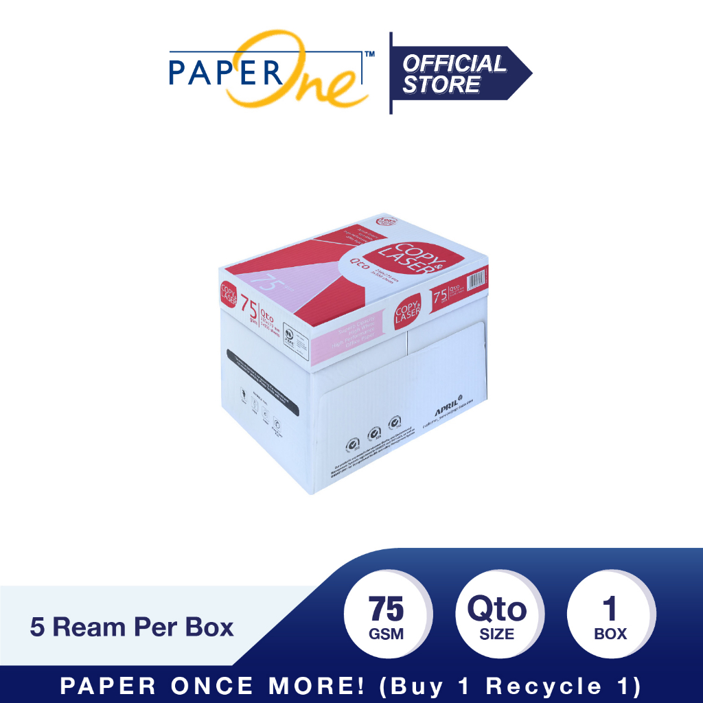 

Copy & Laser Kertas Q4 75gr Copier 1 Box (2500 lembar) Kertas HVS