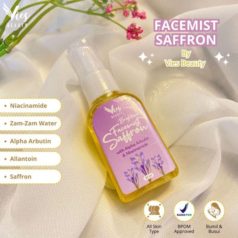[SIAP KIRIM] FACEMIST SAFFRON BY VIES BEAUTY / FACE MIST GLOWING BPOM 30 ML