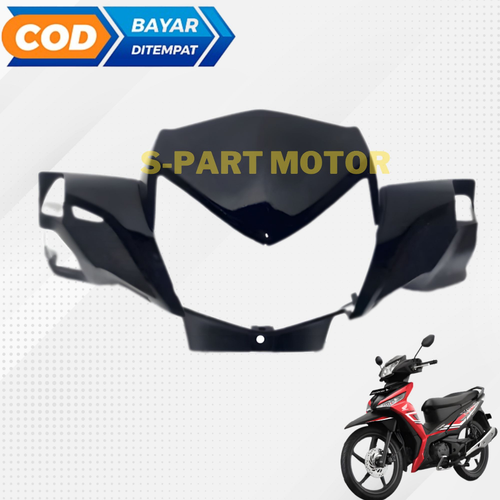 batok kepala lampu depan motor new supra x 125 fi warna hitam