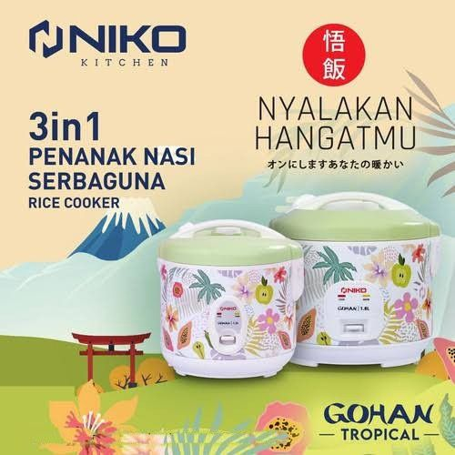 NIKO Rice Cooker / Magic com GOHAN TROPICAL/CULTURE 1.2L / mejikom penanak nasi