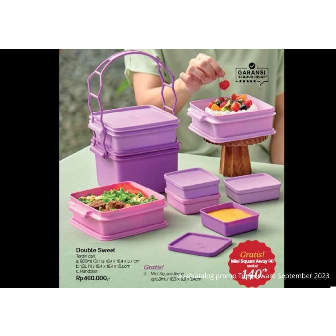 double sweet tupperware rantang kotak susun 4