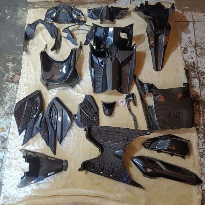 Full Body Kasar Vario 125 150 ESP LED K59 Lama Old Full Karbon Celup - Carbon WTP