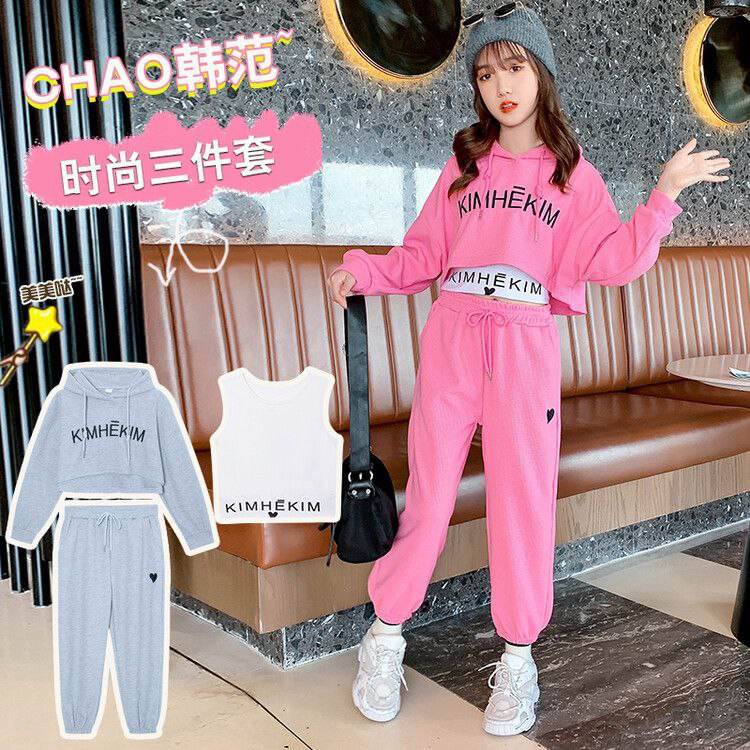 [JEWELS KIDS] VELOVE CROP SPORTY HOODIE SET/SETELAN BAJU CROP TOP ANAK KOREA IMPORT/SETELAN CROP TOP
