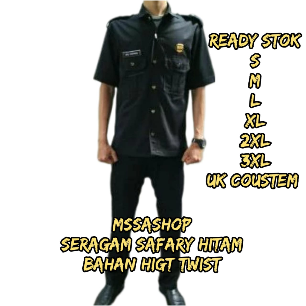 seragam safari baju safari setelan security lengan pendek bahan Premium