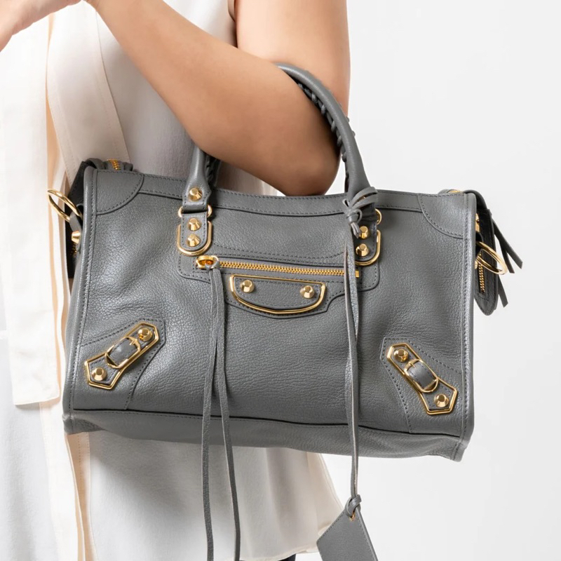 Original Balenciaga Classic Metallic Edge City Small Bag