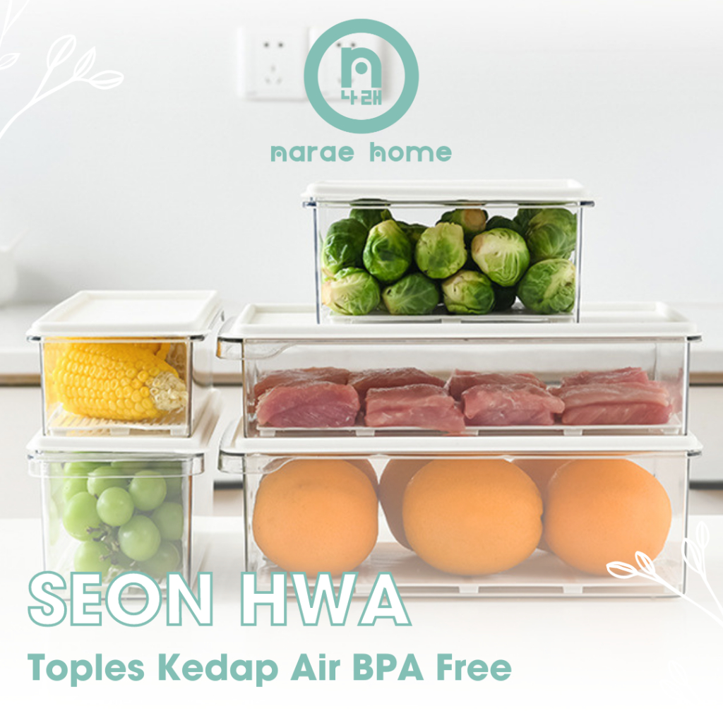 【NARAE】52 SEON HWA Fresh Box Daging Sayuran Estetika Penyimpanan Makanan Freezer Transparan Tempat Tumpuk Food Minimalis Storage Box Serbaguna Estetis Penyimpanan Makanan Freezer Mudah