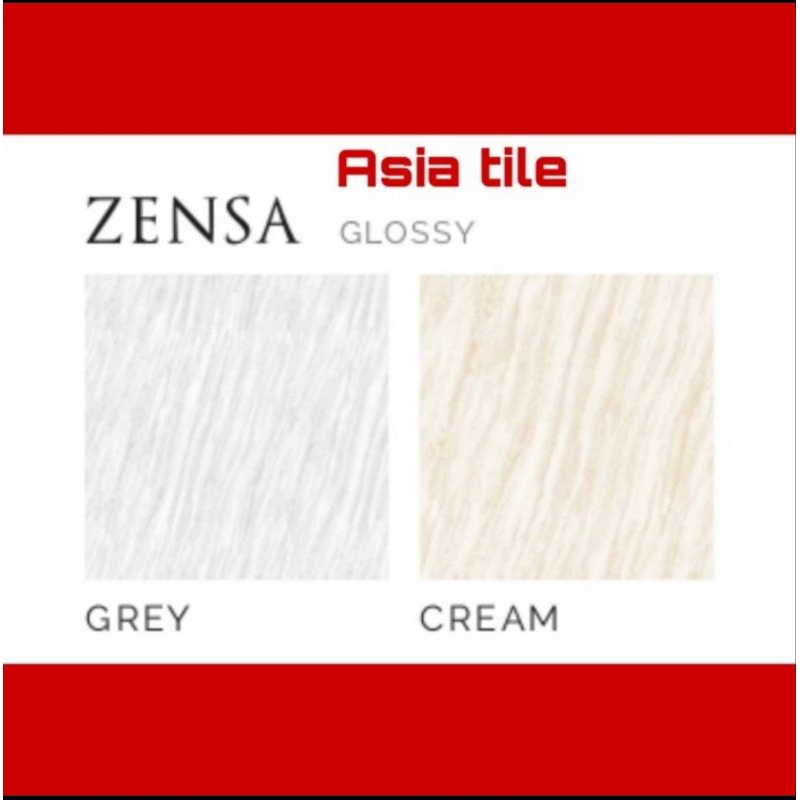 Keramik asia tile zensa glossy ukuran 30x30 warna grey cream original