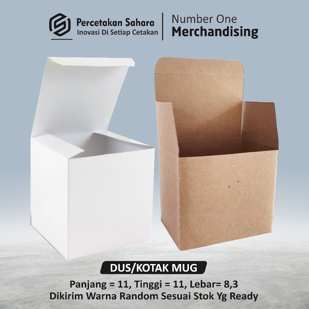 Dus/kotak mug souvenir box mug dus mug kotak mug polos gelas kardus box kraft putih,,