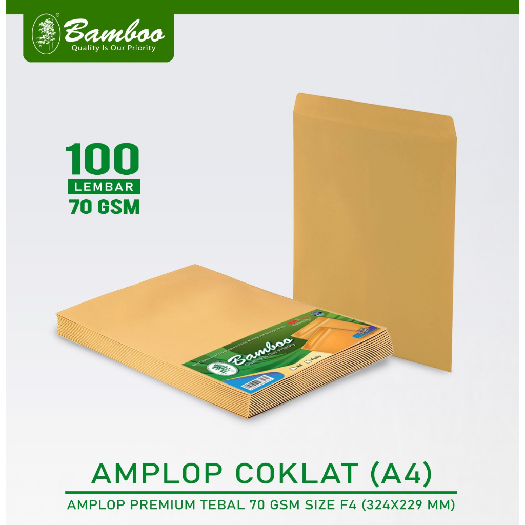 

Bamboo Amplop Coklat A4 ( isi 100 lembar )