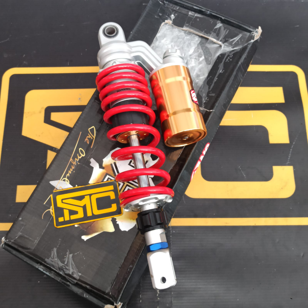 Shockbreaker / Shock Absorber Belakang Motor Vario / Beat Tabung Atas Answer 008 2 Stelan Merah 325m