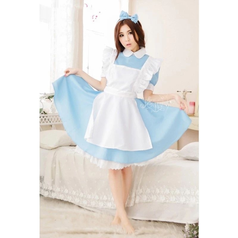 CUSTOM COSPLAY MAID VERSI BLUE ALICE & MARRY | BAJU MAID PELAYAN