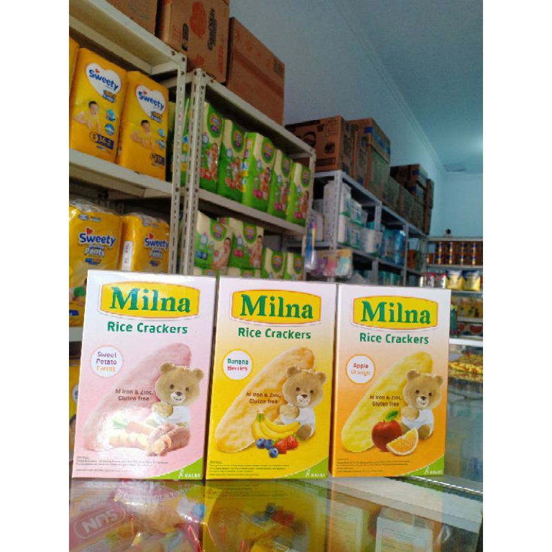Milna Rice Crackers Snack biskuit bayi 6 sampai 8 bulan MPASI Apple