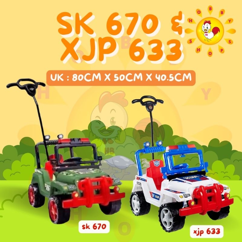 shp sk 670 mobil jeep tni tentara dorongan besi - mobil duduk anak tentara tni - ride on car